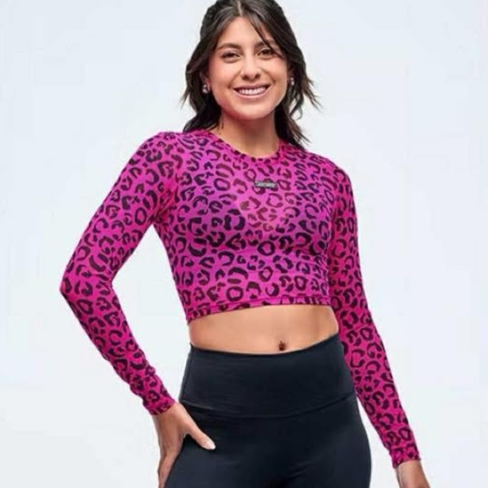 Zumba Fitness Sizzlin Long Sleeve Mesh Crop Top
